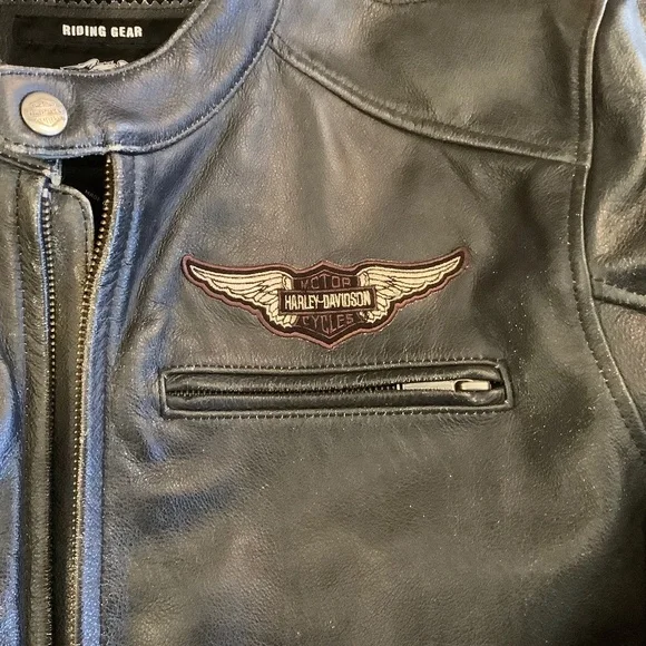 Genuine Harley Davidson Men’s Large black leather riding jacket - Picture 5 of 16